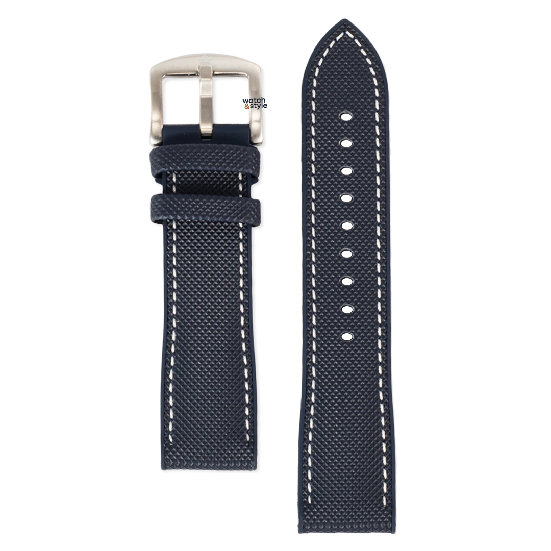 Stitched FKM Rubber Strap - Navy Blue