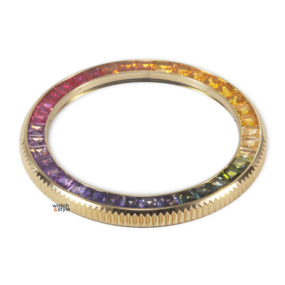 R1662 SKX007/SRPD Jewelled Coin Edge Rotating Bezel - Gold