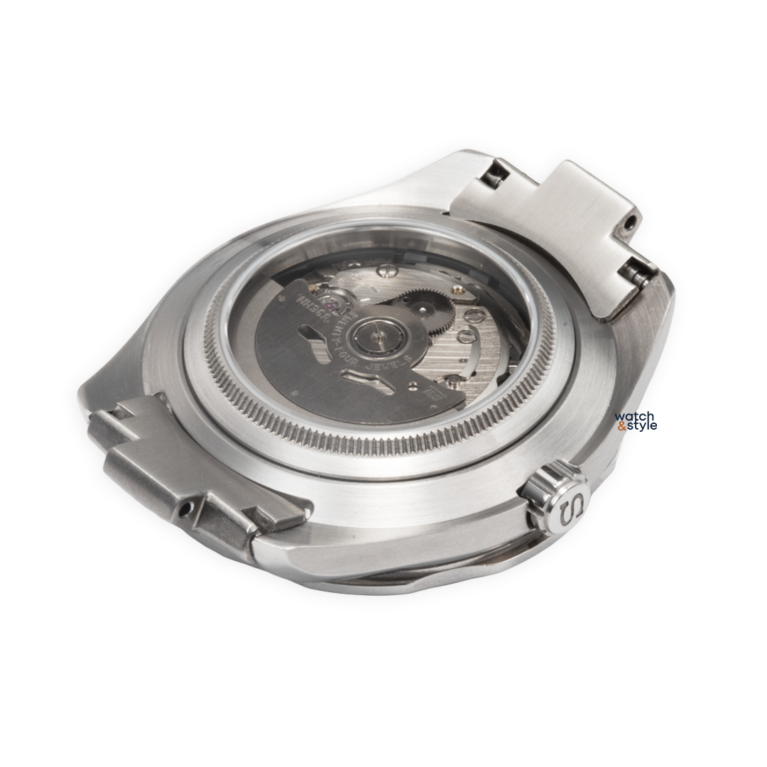 C1013 SKX007 Slim Sapphire Case Back NH movement Silver