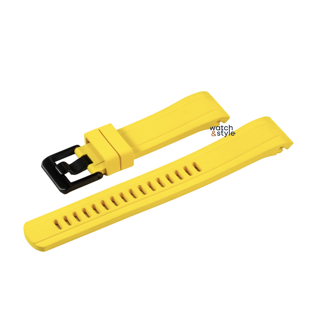 RS0959 SKX007SRPD FKM Rubber Strap - Yellow/Black