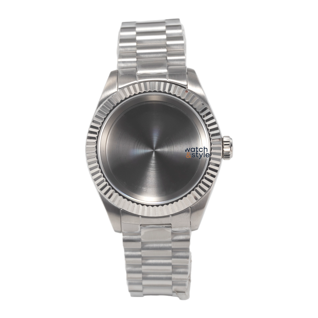RC1183 40mm Fluted Bezel Case - Silver