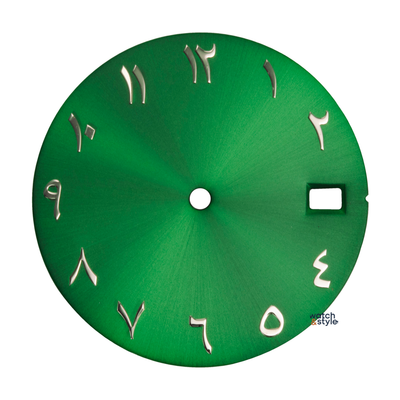 Sunburst green arabic dial with date window