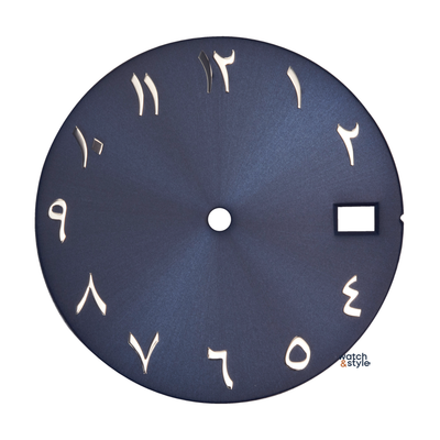 Dark blue sterile arabic dial with date window