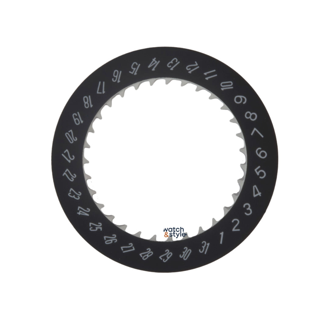 Black 5 o'clock date wheel for Seiko NH35 movement