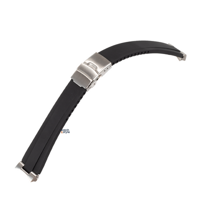 RM013 SSK023 FKM Rubber Strap with End Links - Black