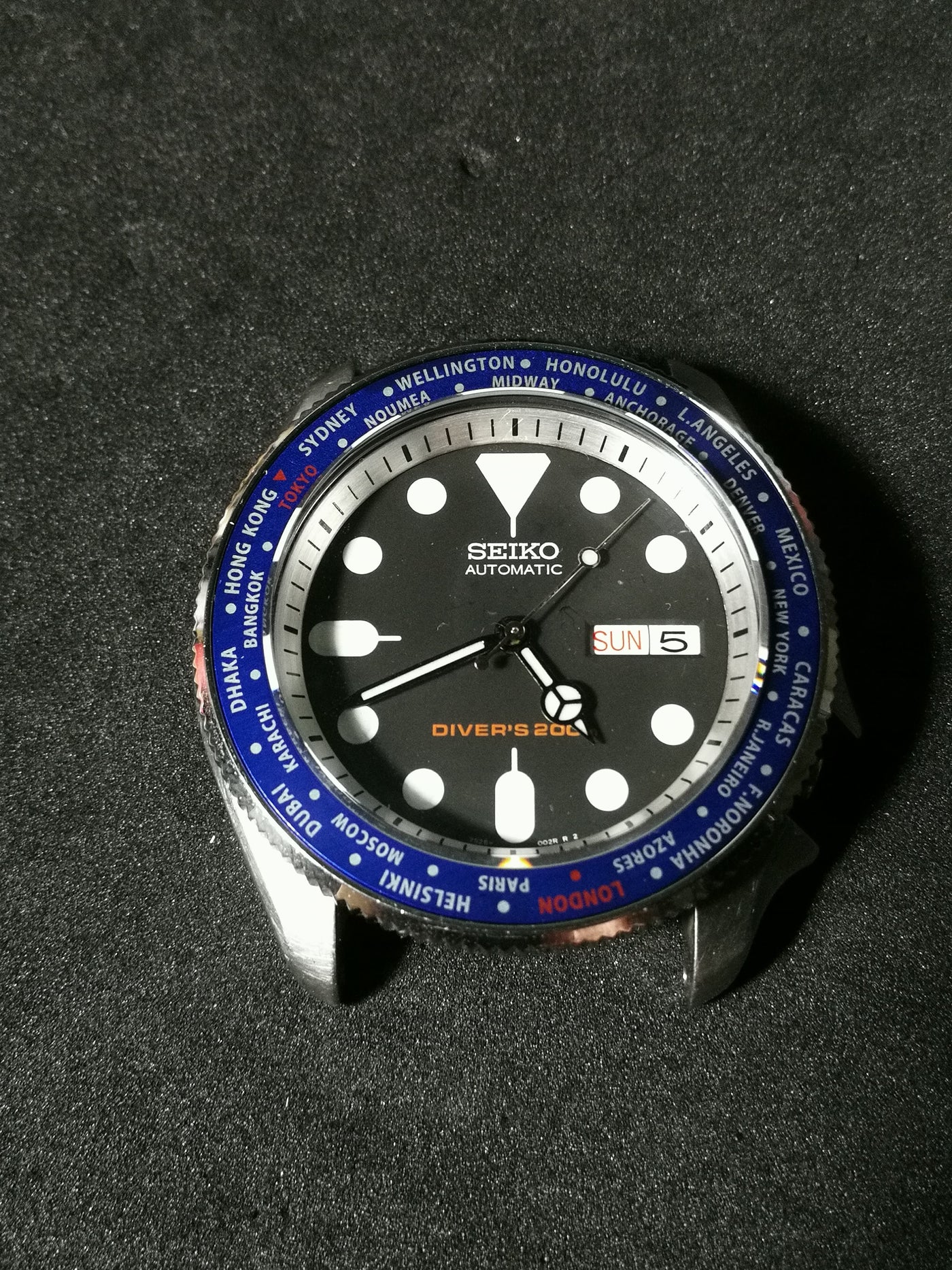 SKX007 Blue World Time Aluminum Bezel Insert - Watch&Style