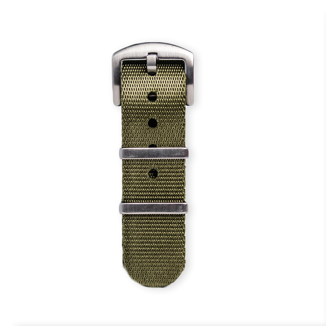 Premium Herringbone Nato Strap - Olive Green
