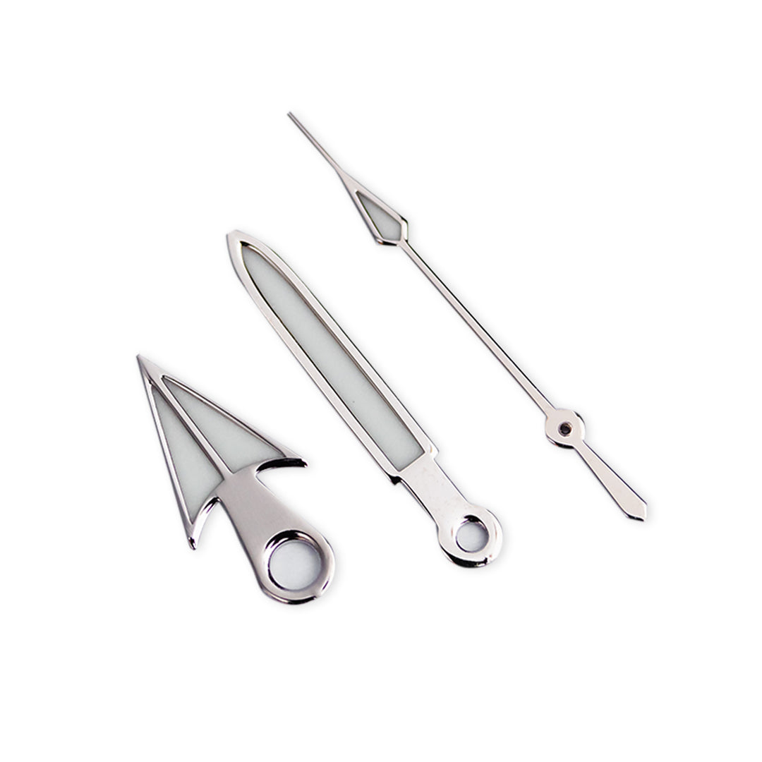 H0674 Samurai Style Hands Set - Polished Silver