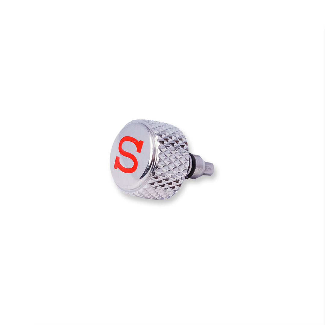 CN0608 SKX007 Knurled Crown - Polished Silver Red "S"