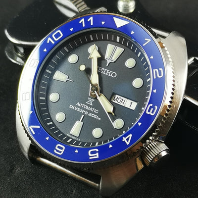 CI0052 SRP Turtle Re-issue Ceramic Bezel Insert - Blue Dual Time