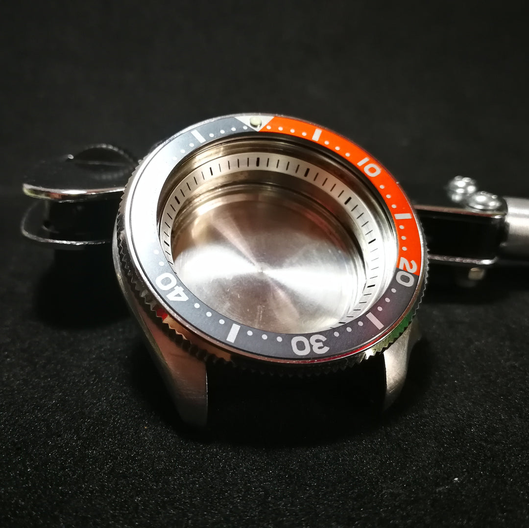AI0060 SKX007/SRPD Aluminum Bezel Insert - Orange Gray