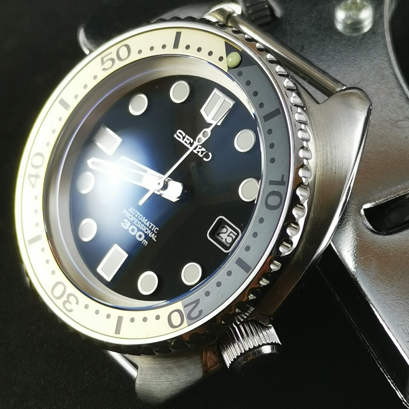 SRP Turtle Black Yellow Aluminum Bezel Insert - Watch&Style