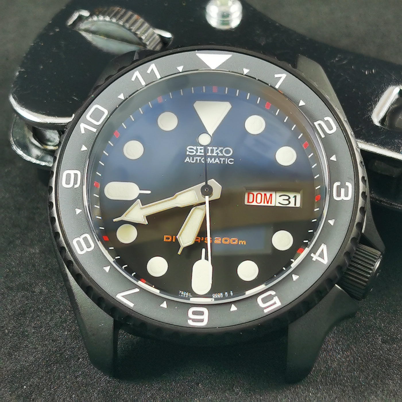 CI0021 SKX007/SRPD Dual Time Ceramic Bezel Insert Sandblasted