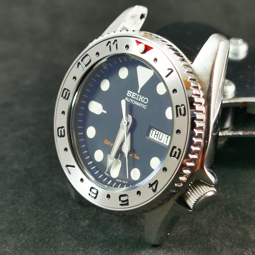 SI0117 SKX013 Dual Time Red Steel Insert | Watch&Style