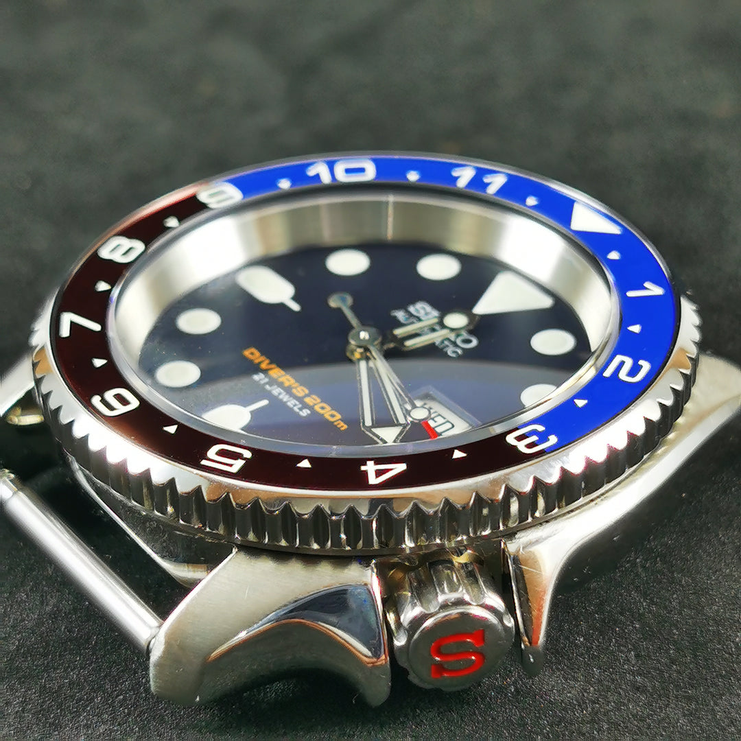 Dual Time Seiko Lumed Bezel CI0032 SKX007/SRPD Flat Ceramic Bezel