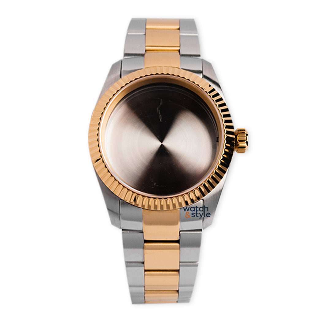 RC1053 36mm Fluted Bezel Case - Two Tone - Gold/Silver