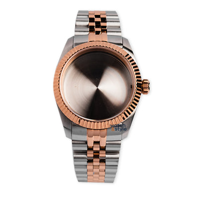 RC1054 36mm Fluted Bezel Case - Two Tone - Rose Gold/Silver