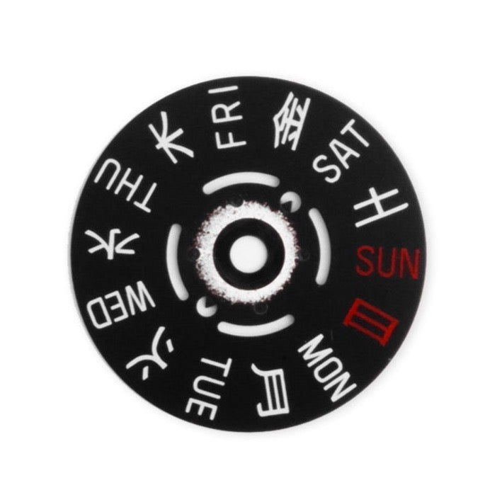 W0790 NH36A Kanji Day Wheel Disc -  3 O'clock  (Black)