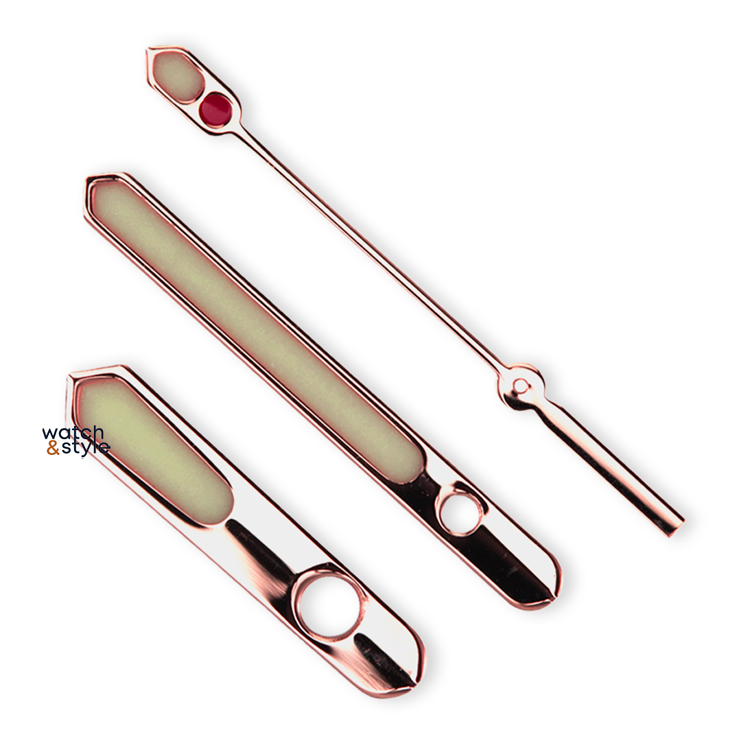 MM300 Style Hands Set Rose Gold C3 Lume for NH35 NH35A NH36 NH36A NH38